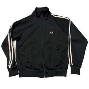 Vintage Fred Perry Women’s Track Jacket Size 8 Black / Blush Pink
